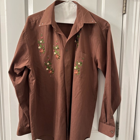 Vintage Men's 15 1/2 33-34 single needle tailoring
western shirt. - Picture 2 of 9